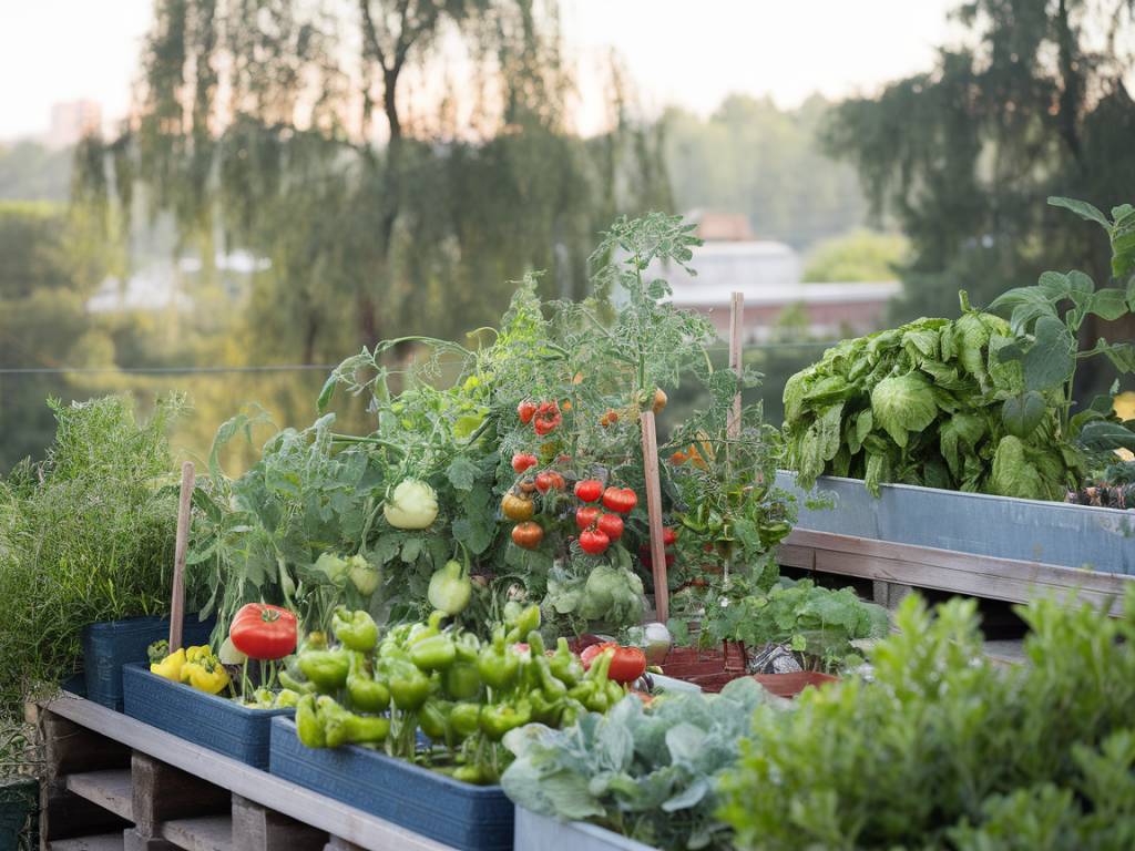 un jardin terrasse potager : faire grimper les plants de légumes